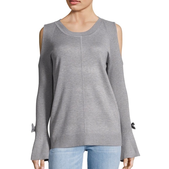 Karl Lagerfeld Sweaters - NWT Karl Lagerfeld Grey Bell Sleeve Bow Sweater